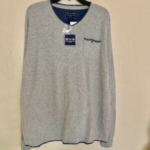 CharlestonThreads Knit rolled hem boat Neck Cotton Pullover Sweater Sz LG Gray